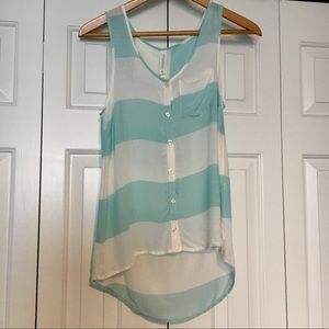 Aeropostale Striped Button-up Tank Top